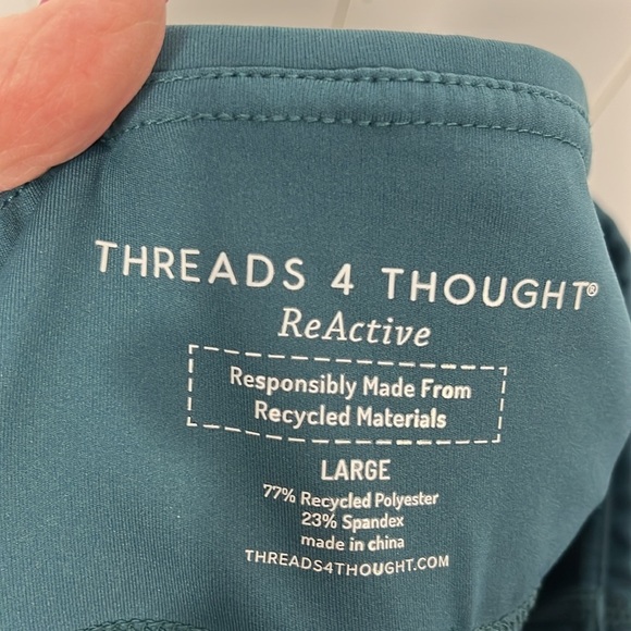 Threads4Thought Womens Leggings L Heather Mallard Full Length Pockets Gym NWOT - Picture 8 of 12